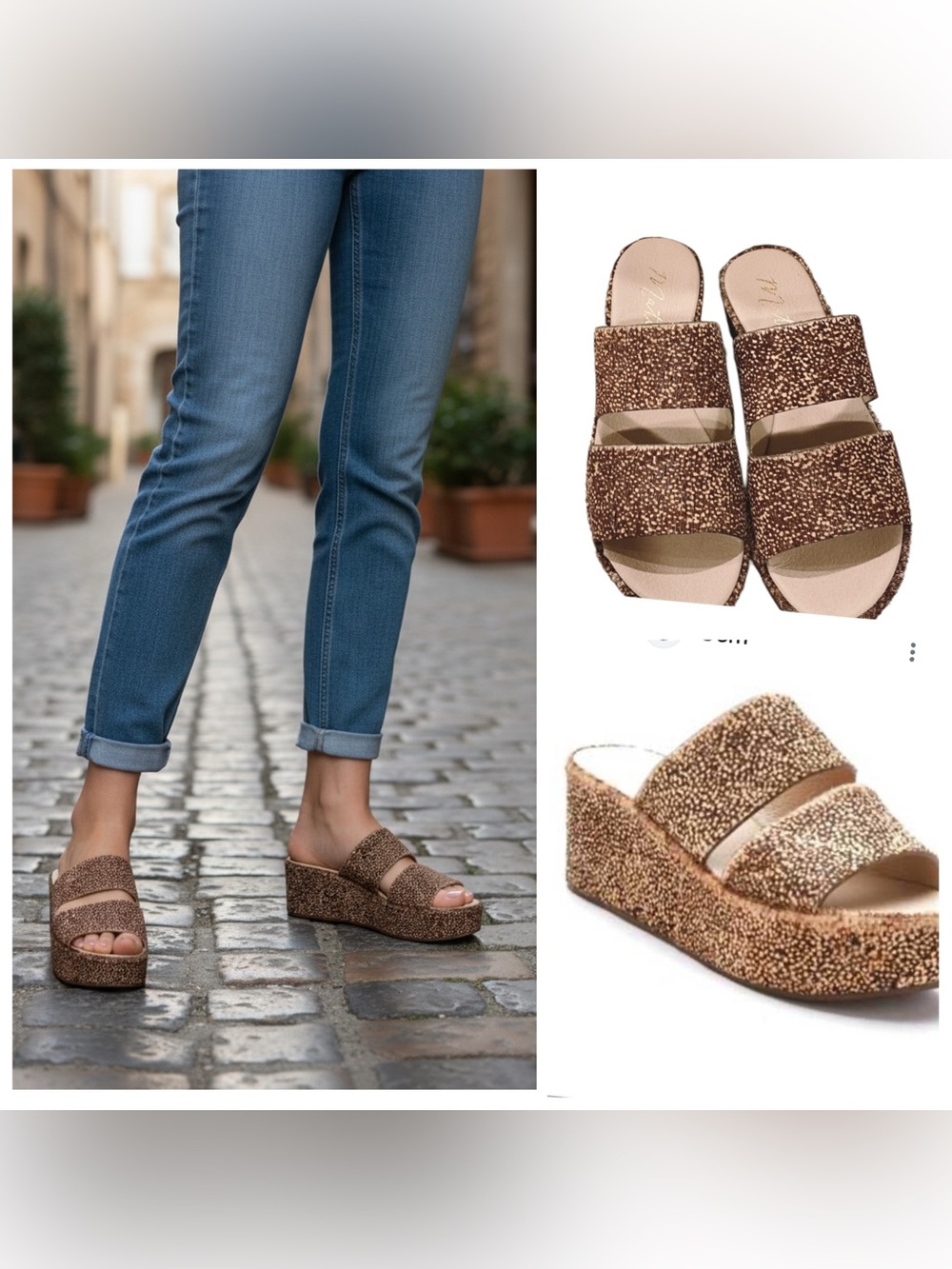 Matisse Struttin Natural Spot Calf Hair Wedge Sandals Size 9